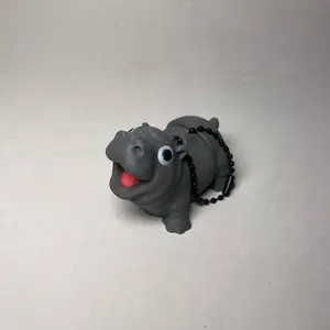 Moo Deng pigmy hippo keychain / fidget toy