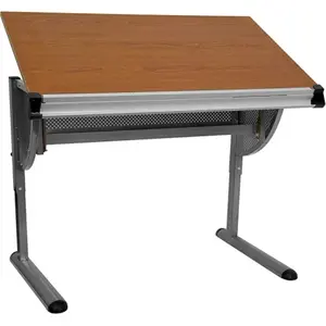 Flash Furniture  Adjustable Drawing and Drafting Table with Pewter Frame