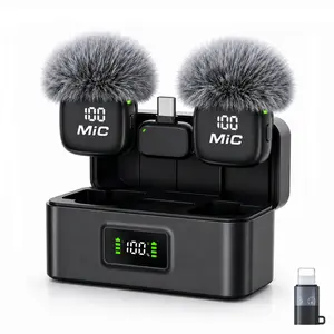 Magnetic Wireless Lavalier Microphone for iPhone, iPad & Android with Charging Case, 80H Battery Life, Plug & Play Clip-On Mic, AI Noise Cancellation, 328ft Range for ASMR, Podcast, Interview & Vlog