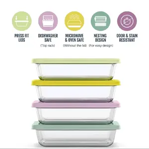 Press Fit Lids Dishwasher Safe Microwave Oven Safe Nesting Design Odor & Stain Resistant Food Storage Containers