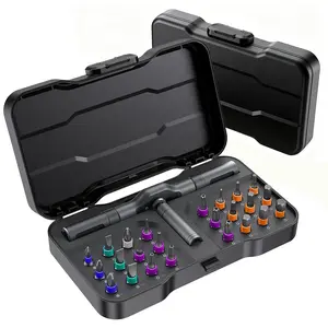 24 in 1 Magnetic Screwdriver Set,Multifunctional Drill Bit Set,Household Repair Tool Kit,Detachable T-shaped Ratchet Handle Hardware