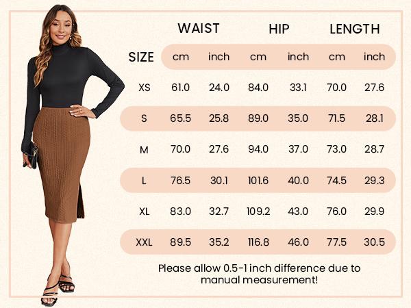 ZEAGOO Womens Knit Midi Skirts Casual Pencil Skirt High Waisted Long Skirts with Slit Elegant Work Office Skirts ZEAGOO Womens Knit Midi Skirts Casual Pencil Skirt High Waisted Long Skirts with Slit Elegant Work Office Skirts