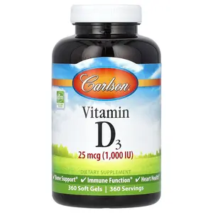Carlson Vitamin D3, 25 mcg (1,000 IU), 360 Soft Gels