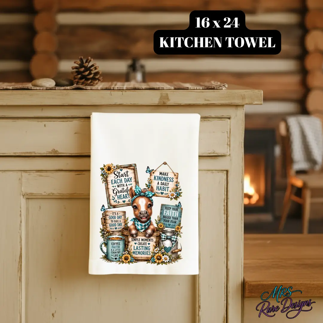 Country Blessings Foal Sublimated Kitchen Towel