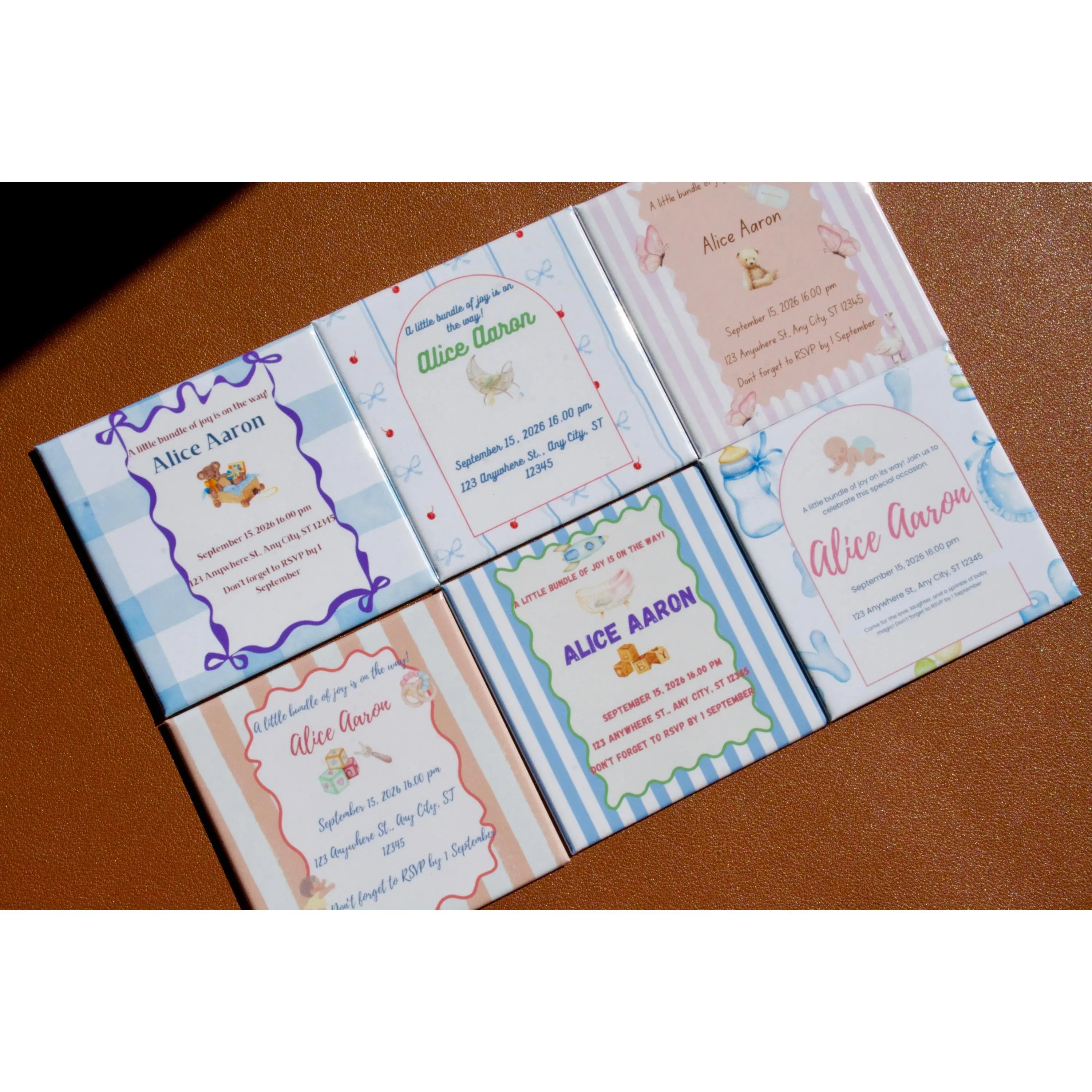 [Made To order] Baby Shower Magnet Invitations | Personalized Designs