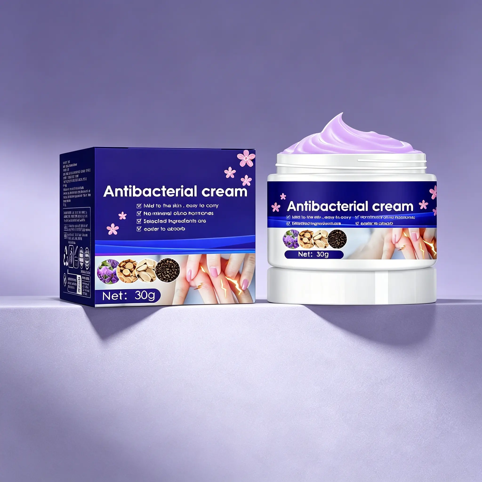 Antibacterial Cream 30g – Mild & Gentle on Skin – No Mineral Oil, No Hormones – Fast Absorbing Formula – Soothes & Protects Skin – Daily Skin Care