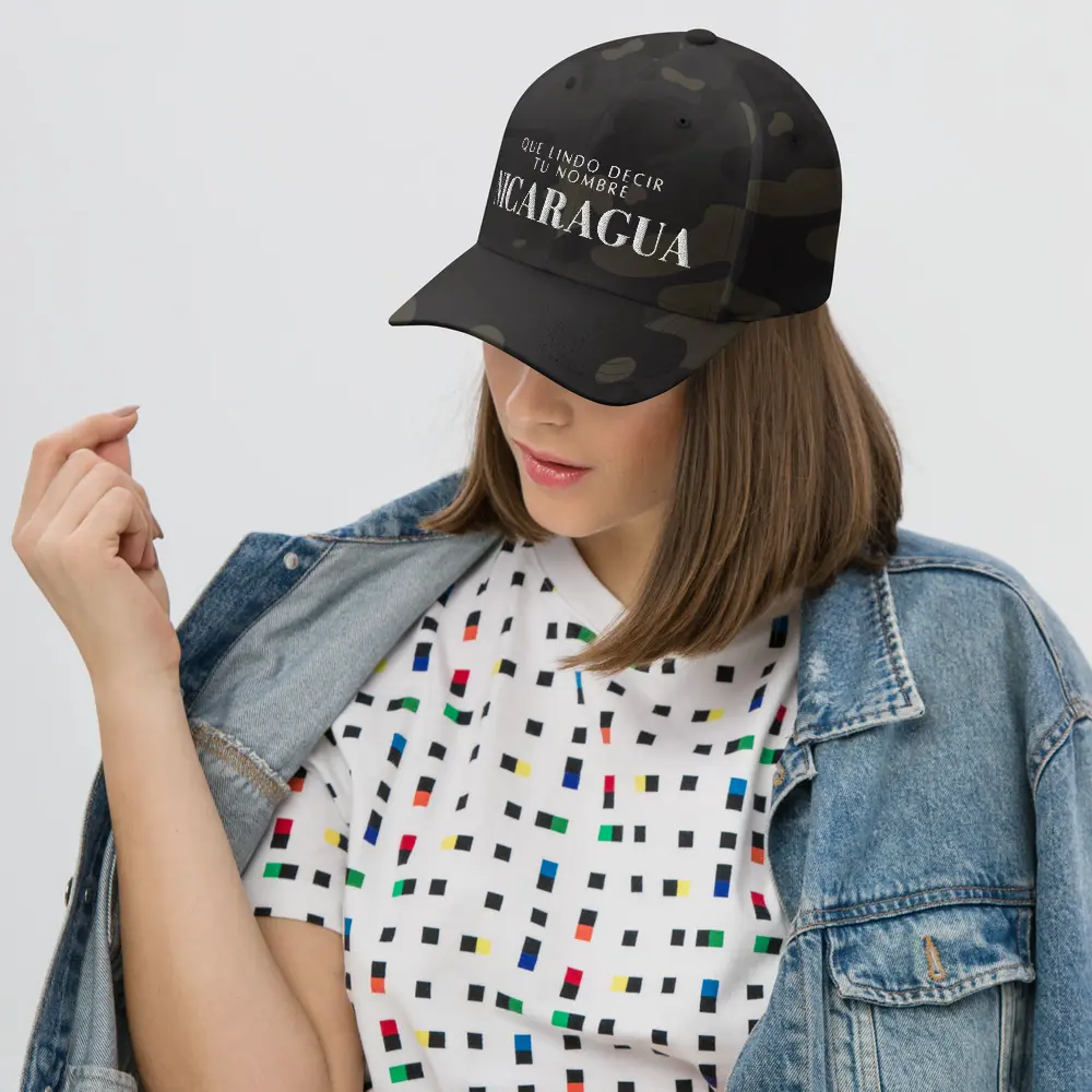 Que lindo decir tu nombre Nicaragua, Nicaragua Embroidered Custom Cap, Nicaragua Gift, Nica Culture Gift