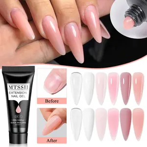 MTSSII 11pcs Acrylic Poly Gel Nail Extension Gel Kit, 6 Colors Nail Extension Gel & Slip Solution & Tools, Professional Nail Art Kit for Home Salon Use