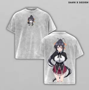 Akeno Himejima | High School DxD Inspired Washed Tee Streetwear Tee Hoodie "Thunder Priestess — Smiling While It Hurts" For Onee-san Lovers, For Gift Drops That Spark With Desire