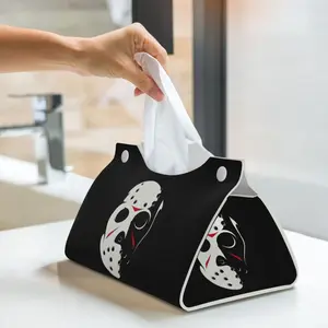 1pcs Skull PU leather tissue box cover, rectangular tissue box cover, tissue box holder, imitation leather rectangular tissue box cover, bathroom tissue holder, car tissue holder for bathroom, car, bedroom, hotel, office