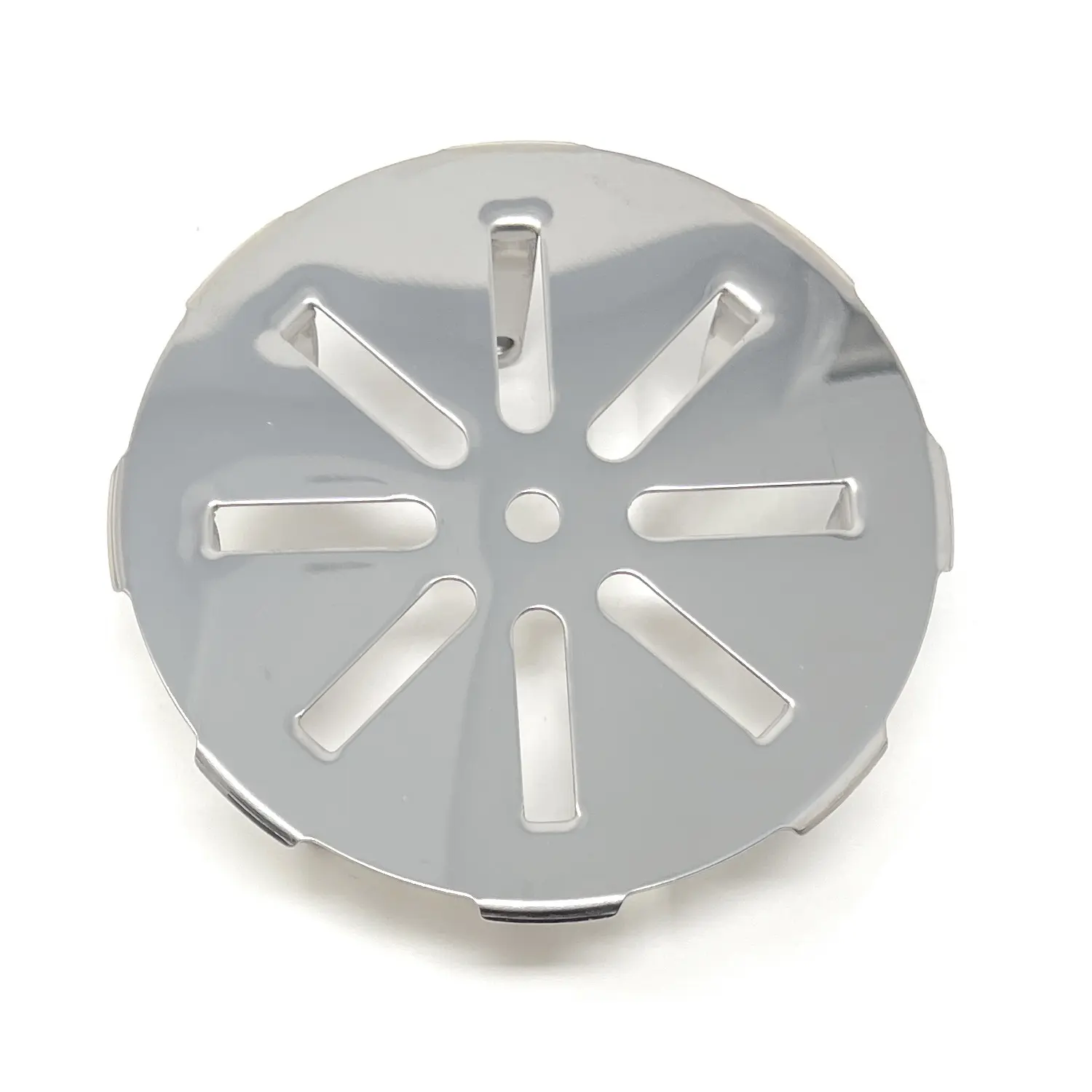 Snap-In Shower Drain Strainer, 4 inch Pipe – 5” Cover Diameter, Stainless Steel Drain Grate, Press-Fit Insert Bathroom Shower Drain Replacement Parts, Rust-Resistant, Coladera de Presión