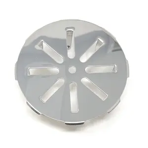 Snap-In Shower Drain Strainer, 4 inch Pipe – 5” Cover Diameter, Stainless Steel Drain Grate, Press-Fit Insert Bathroom Shower Drain Replacement Parts, Rust-Resistant, Coladera de Presión