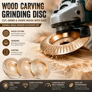 Wood Carving Disc Set for Angle Grinder 3Pcs SummerVibes, Grinding & Shaping Wheel for Wood Cutting, Durable Grinder Attachment Set