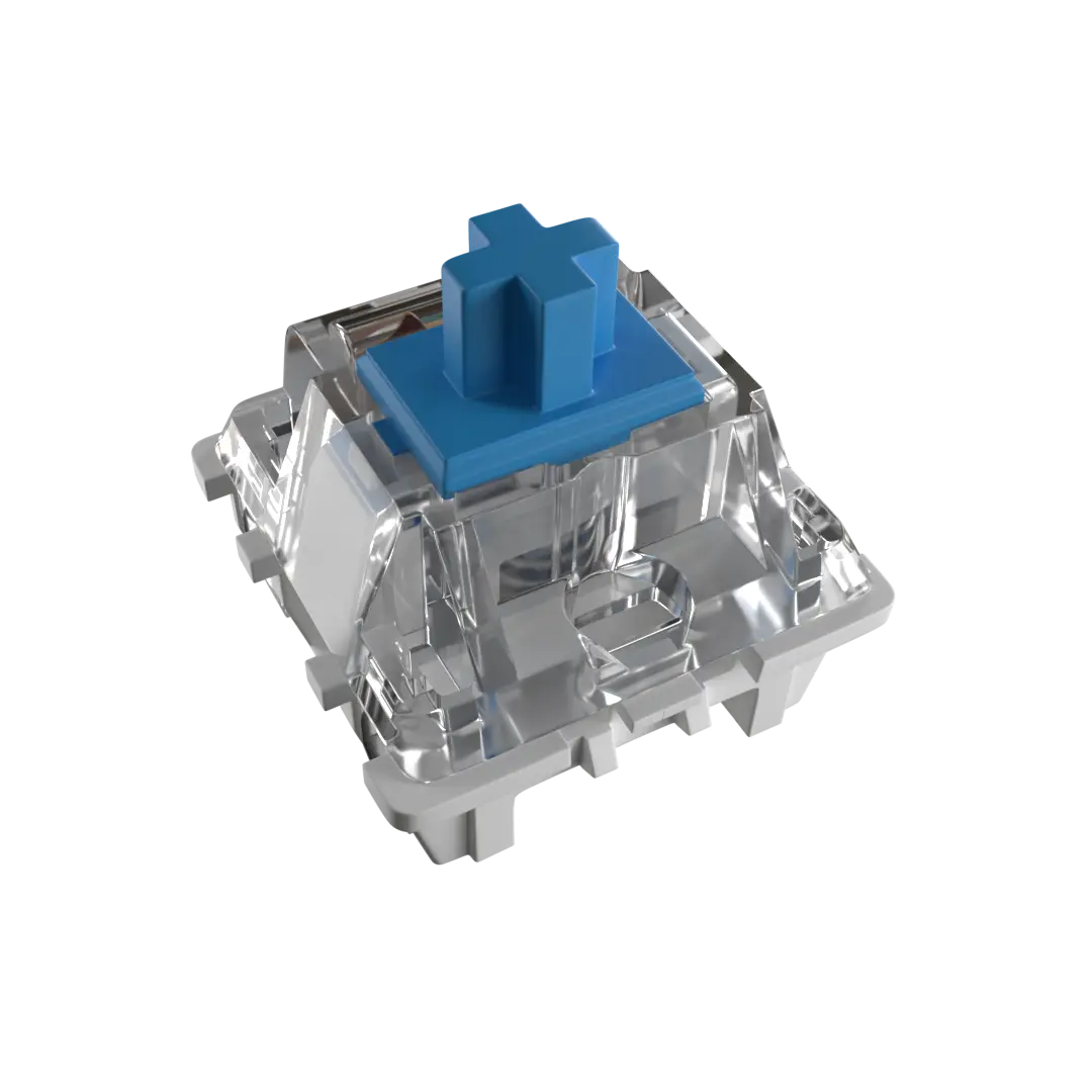 KAVLORN Tactile Clicky Blue Keyboard Switch, 5Pin Hot Swap Transparent PC Housing RGB Switch for Custom Keyboard Modding