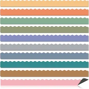 30 Pcs Magnetic Borders for Classroom Whiteboard Boho Magnetic Bulletin Board Border Set Neutral Scalloped Chalkboard Border Strips for Teachers Parents DIY Home School Office Decoration