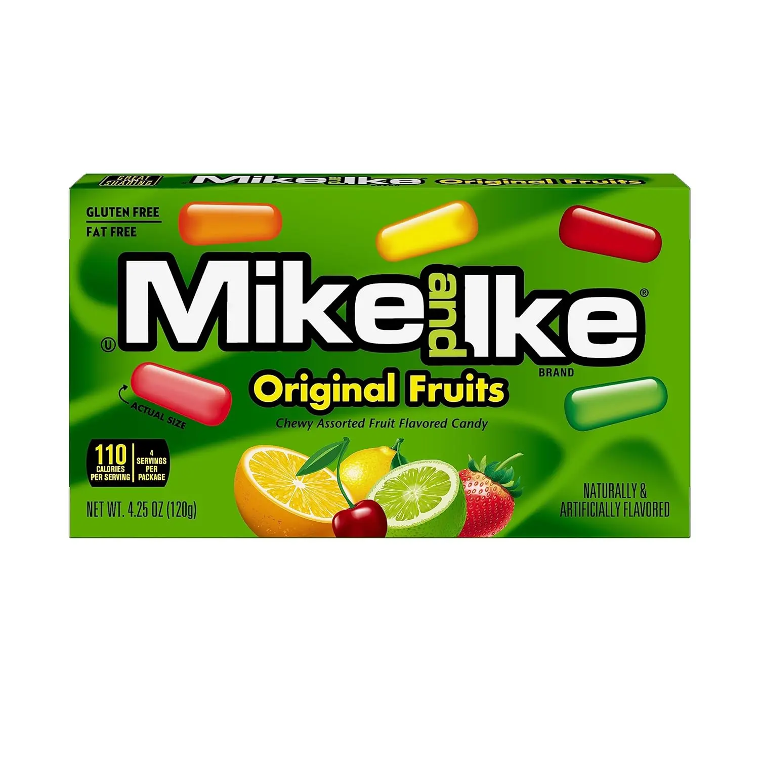 Mike and Ike Chewy Sweet Lemon Fruit Snack Candies (Pack of 12), Original Fruits Flavor, 4.25oz Theater Boxes