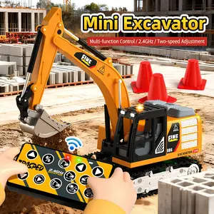 Desktop Mini Remote Control Alloy Excavator Bluetooth-compatible 1:64 Simulation Engineering Dump Truck Model, Kids Toy, Lithium Batteries Included