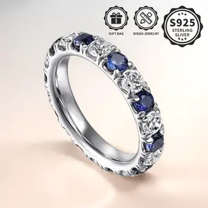 925 Sterling Silver Women's Ring, Elegant Inlaid Synthetic Zirconia, Suitable for Birthday Gift, Daily Party Wear, Perfect Gift for Women