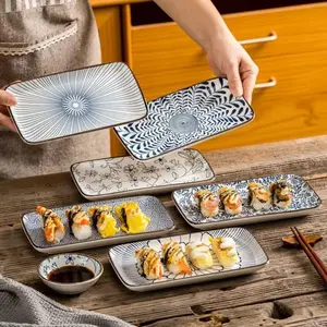 Vancasso Selene Porcelain Dinnerware Set, 6-Piece Rectangular Plates, 8.27 Inch, Easy Clean, Microwave & Dishwasher Safe, Dishwasher Safe Tableware