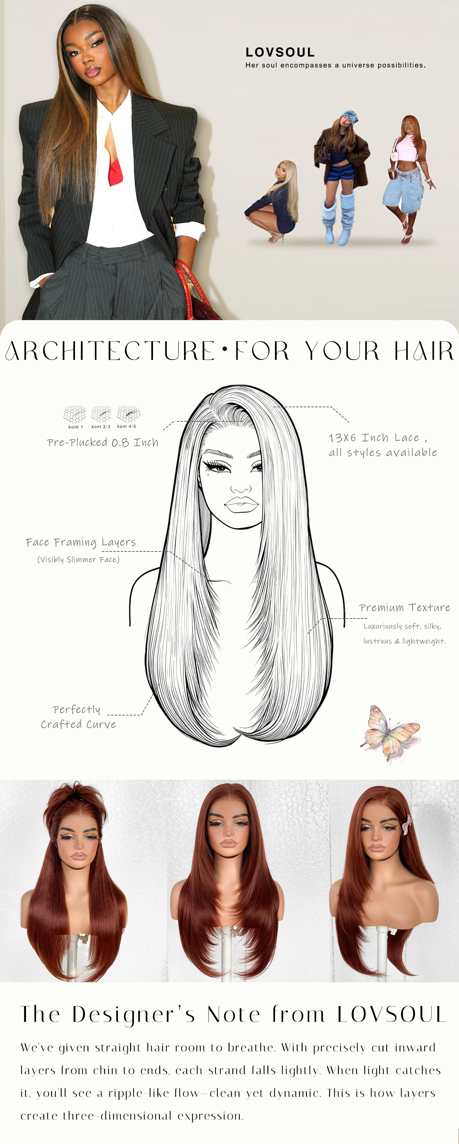 13x6 Glueless HD Lace Wear And Go Synthetic Pre-Plucked Pre-Layered Pre-Cut No Glue Layered Straight Frames Face Nice Lace Front Wig For Black Women Beginners Friendly #26inch Halloween Outdoorfun