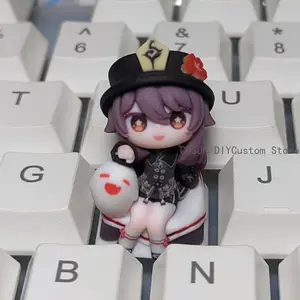 Game Genshin Impact Hu Tao  Cosplay Anime Keycaps Resin Material for Mechanical Keyboard Accessories Key Caps Birthday Gift
