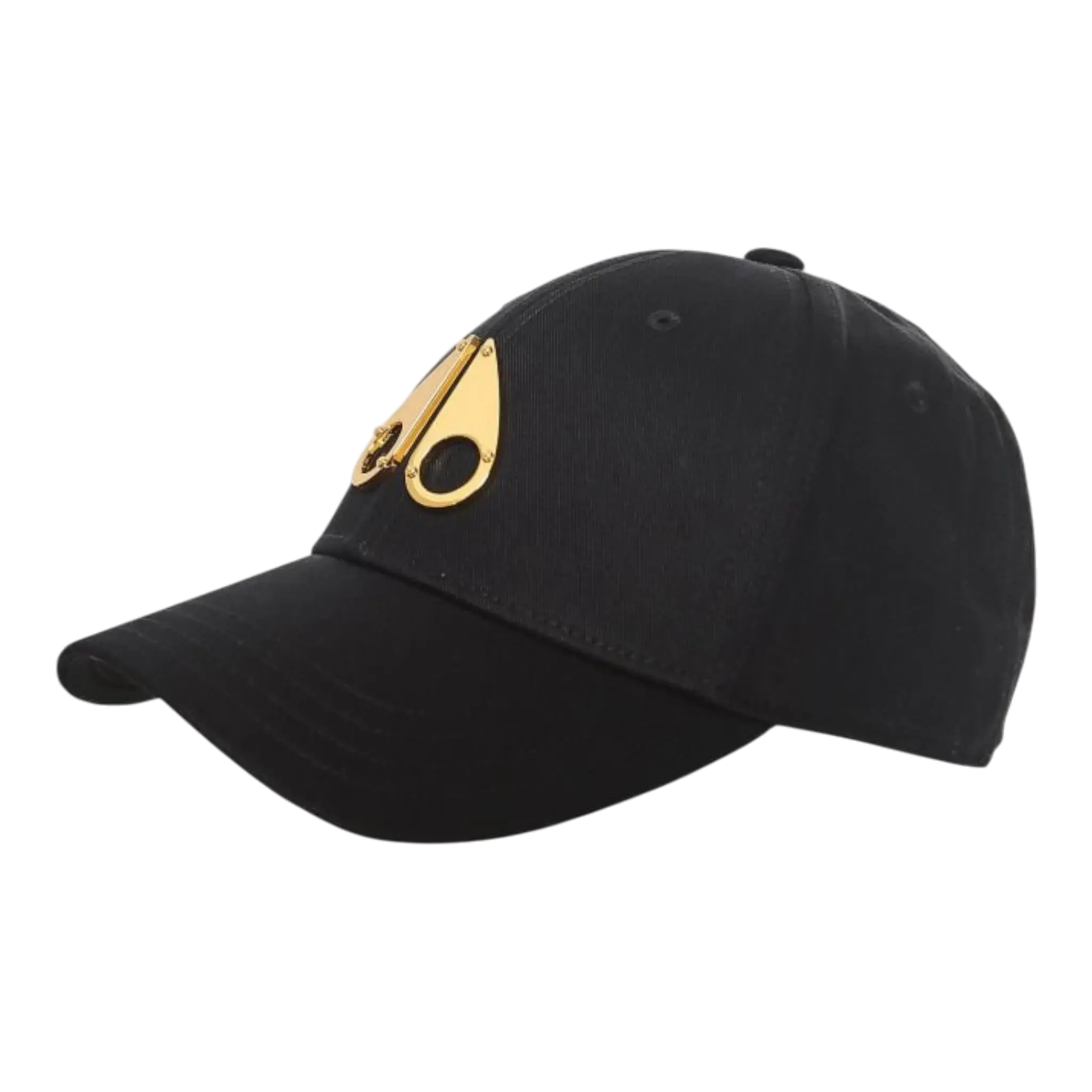 Moose Knuckles Logo Icon Adjustable Strapback in Black/Gold | Adjustable Cap