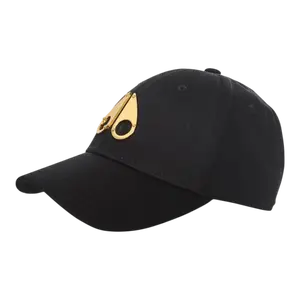 MOOSE KNUCKLES Logo Icon Men's Fully Adjustable Strapback Hat - Men's Accessories, Black Logo Hats (Black/Gold)