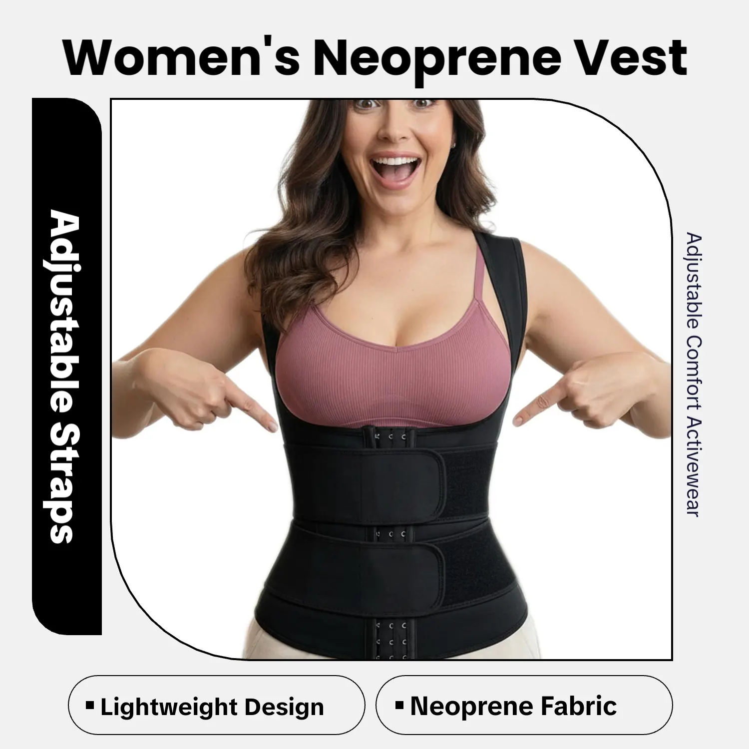 Women’s Adjustable Neoprene Vest – Sleeveless Adjustable Strap Top for Daily and Active Wear