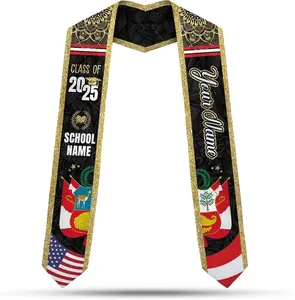 Personalized Peru Graduation Sash – Custom Stole for Peruvian Pride