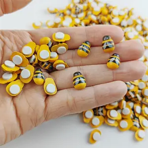 Mini Yellow Bees Self-Adhesive DIY Craft Bumble Bees - Pack of 10
