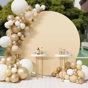 Round Arch Backdrop Cover, 6ft/6.5ft/7.2ft Circle Arch Stand,Smooth Background with Bottom Zipper, Multipurpose for Wedding,Party,Reception