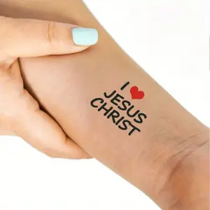 1pcI Love Jesus Christ - I Love Jesus Christ Temporary Tattoos / Religion Tattoo / Believer Tattoo / Jesus Is Love Tattoo / Love