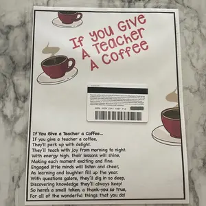 If You Give a Teacher A Coffee Teacher Appreciation Gift