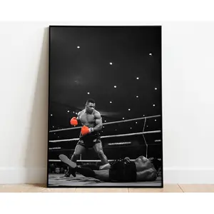 Boxing Wall Art, Mike Tyson, Product without frame(Note: Frame shown for display only) Decor Matte