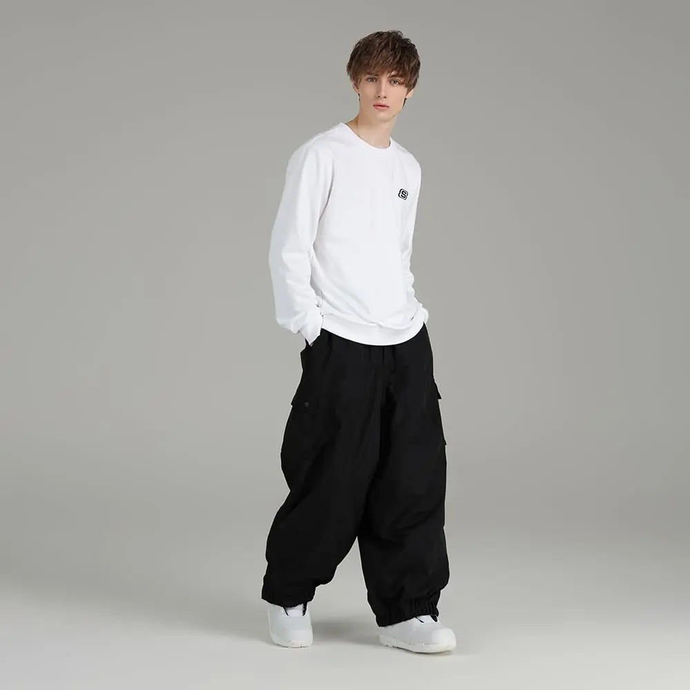 YEEFINE Mens Baggy Cargo Ski Pants Super Baggy Snowboard Snow Pant Women Insulated Loose Pant Sports Waterproof