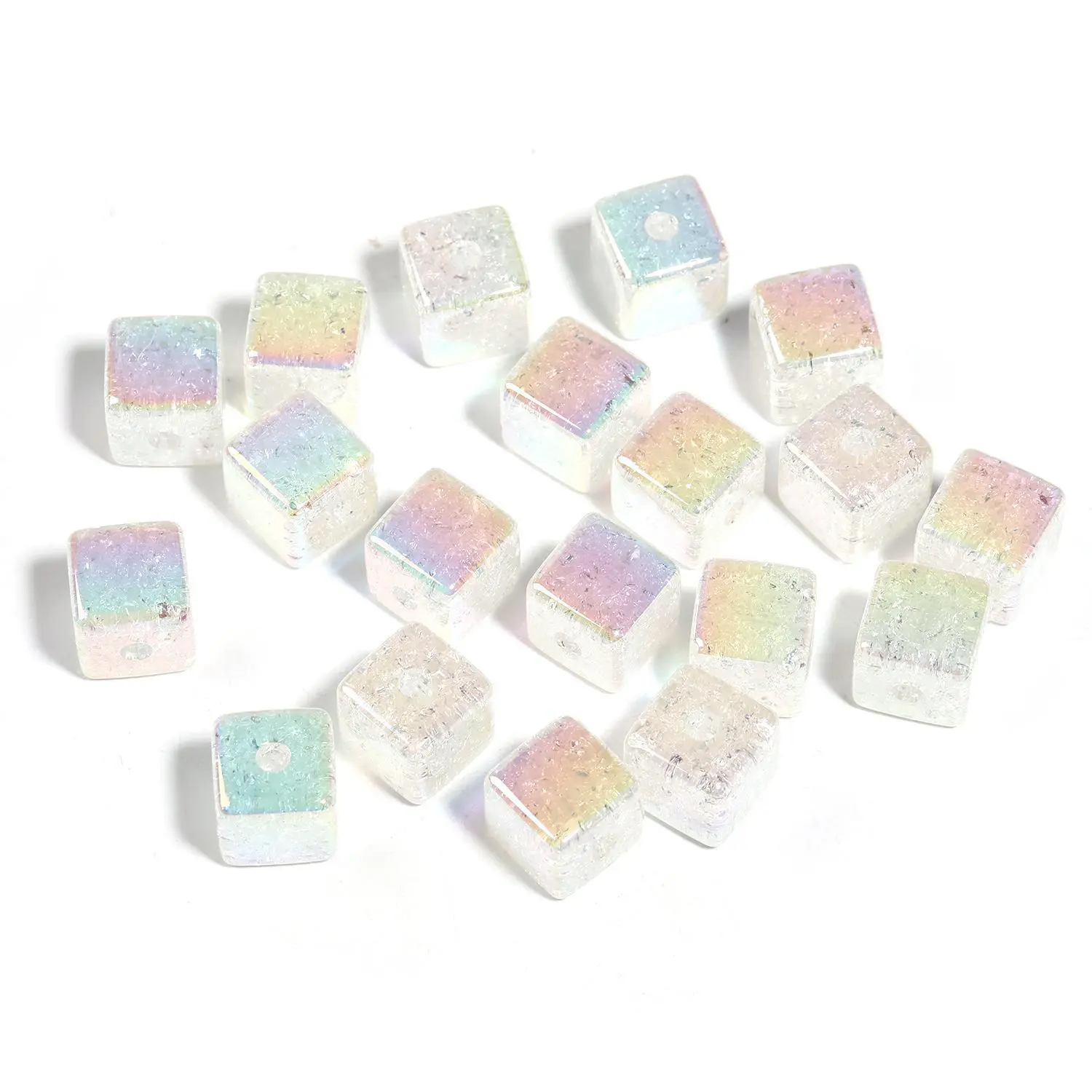 Crackle CubesWhite CM673025 100pcs