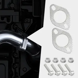 2PCS 2inch Exhaust Gasket Repair Kit, Exhaust Flange Muffler Catalytic Converter Gasket with Bolt & Nut, Car Accessories Fit for Car Truck