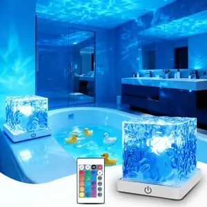 Rotating Water Pattern LED Night Light, EasterEggLight Touch Remote Control Table Lamp, Touch Remote Control Nightstand Light with Sixteen colors Modes, Creative Decorative Bedside Lamp For Bedroom Decor TiktokShopSpringGlowUp clearance items