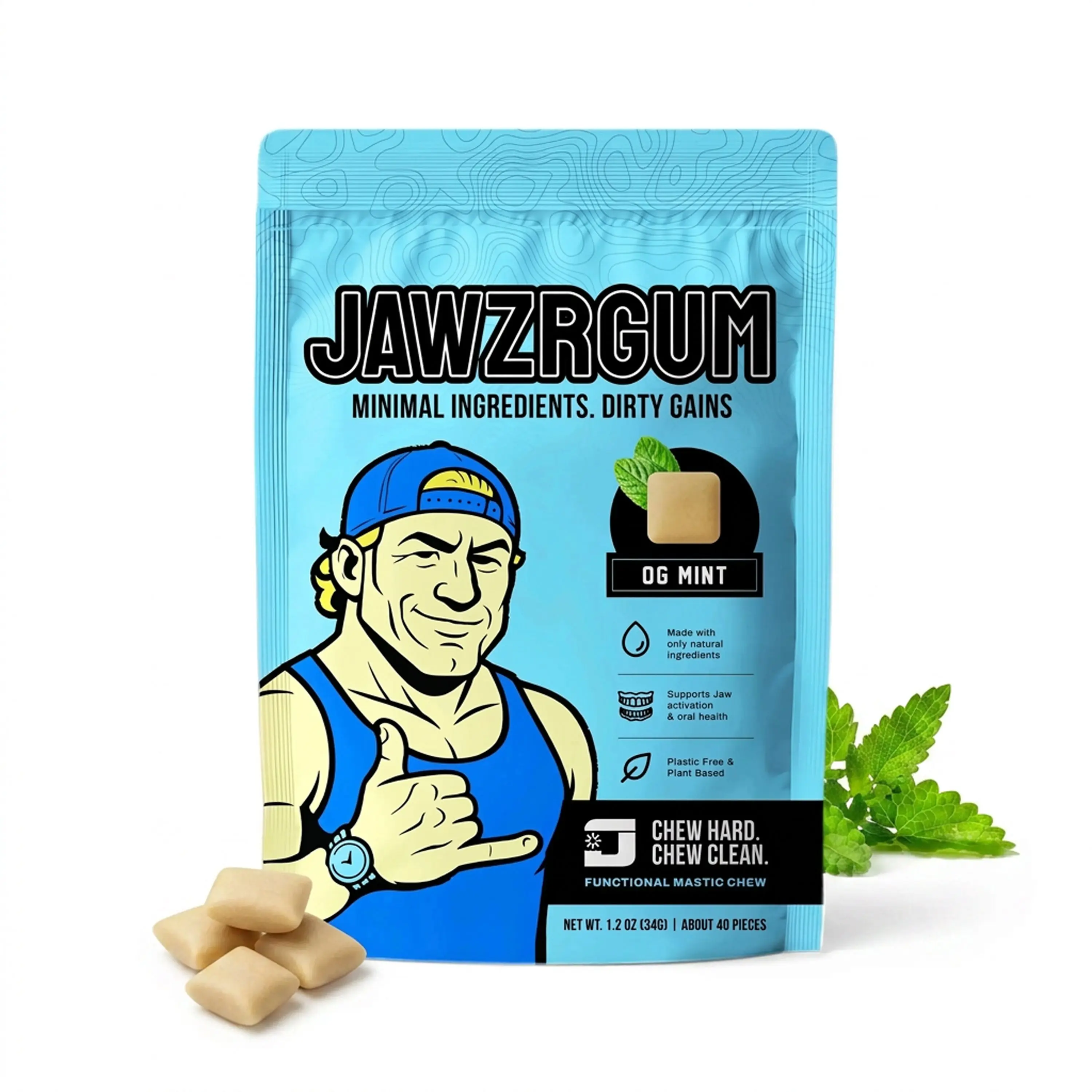 Jawzrgum - Mint Flavor 40 Pieces Jawzrgum - Mint Flavor 40 Pieces