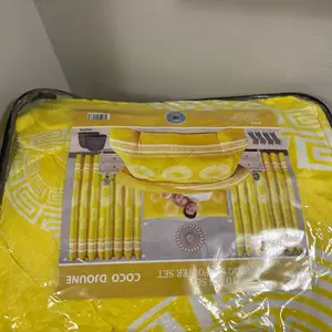 Coco Jouene Blankets - Yellow Patterned Blanket Set by Coco Jouene