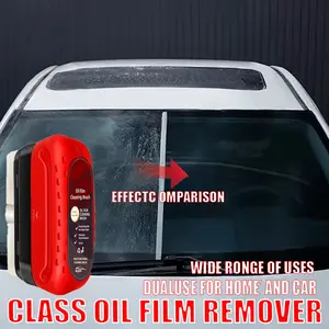Car Glass Cleaner and Anti-Fog Brush, Oil Film Remover, Reduces Glare, Improves Visibility, Easy to Use, Durable Plastic Material, Car Windshield Cleaner