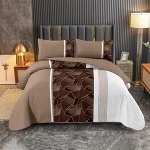 3 pcs Bedspread Set - Soft Quilted Bed Cover with Matching Pillowcases