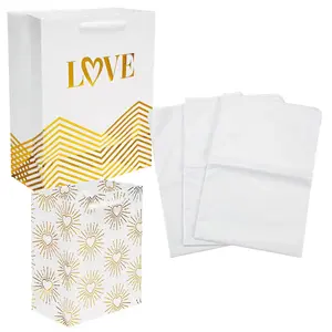 72 Pc. Wedding Gift Bags with Tissue Paper Kit