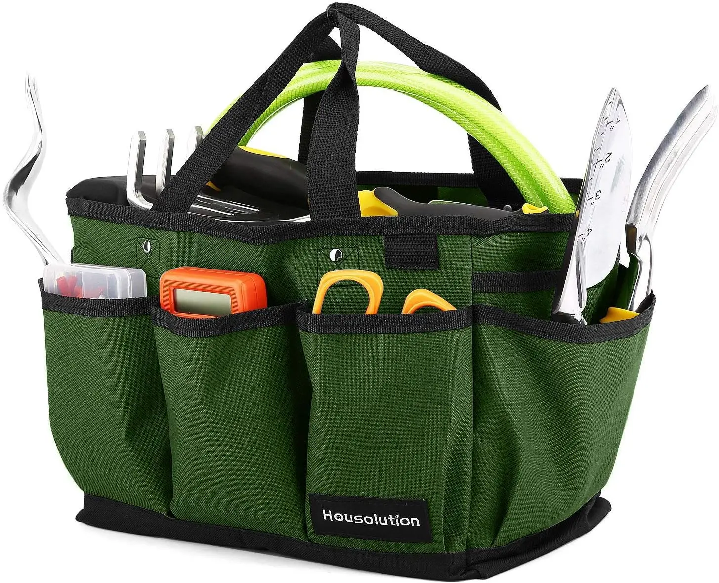 Housolution 14-Inch Dark Green Multi-Purpose Tool Bag, Deluxe Gardening Tote with Pockets, Wear-Resistant Reusable Garden Tool Storage & Home Organizer, Multi-Purpose Tool Bags