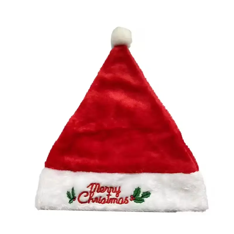 Personalized embroidered polyester fiber Christmas hat, customized solid color winter hat, perfect Christmas gift and decoration