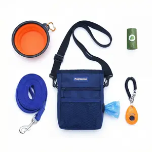 PupSensei Dog Training Kit: 30-Foot Leash, Dog Treat Pouch with Magnetic Closure, Clicker, Collapsible Bowl - Great for New Puppy Owners and for Teaching Basic Commands, Dog Training & Behavior aids