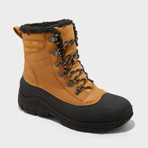Men's Blaise Winter Boots - All In Motion Chestnut 10: Waterproof, Lace Up, Treaded Outsole