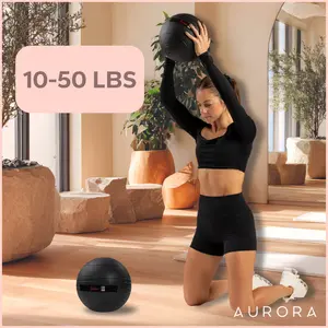 Slam Ball 10-50 LBS for Floor Exercise Strength Training Ideal for Home Workouts and Core Strengthening