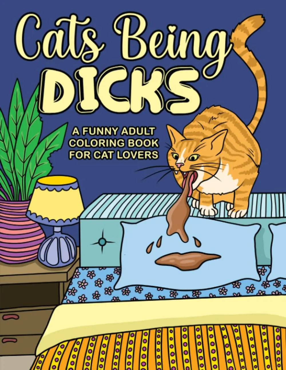 Funny Adult Cat Coloring Book for Cat Lovers, Stress-Relieving Activity Book