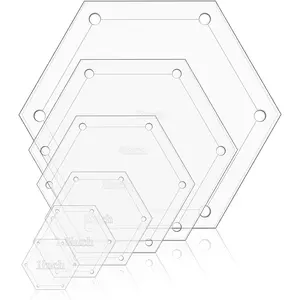 6 PCS Hexagon Acrylic Quilting Templates 1" 1.5" 2" 3" 4" 5" with 1/4 Inch Seam Allowance for Quilting Patchwork Crafting & Sewing, Unleash Imagination and Creativity